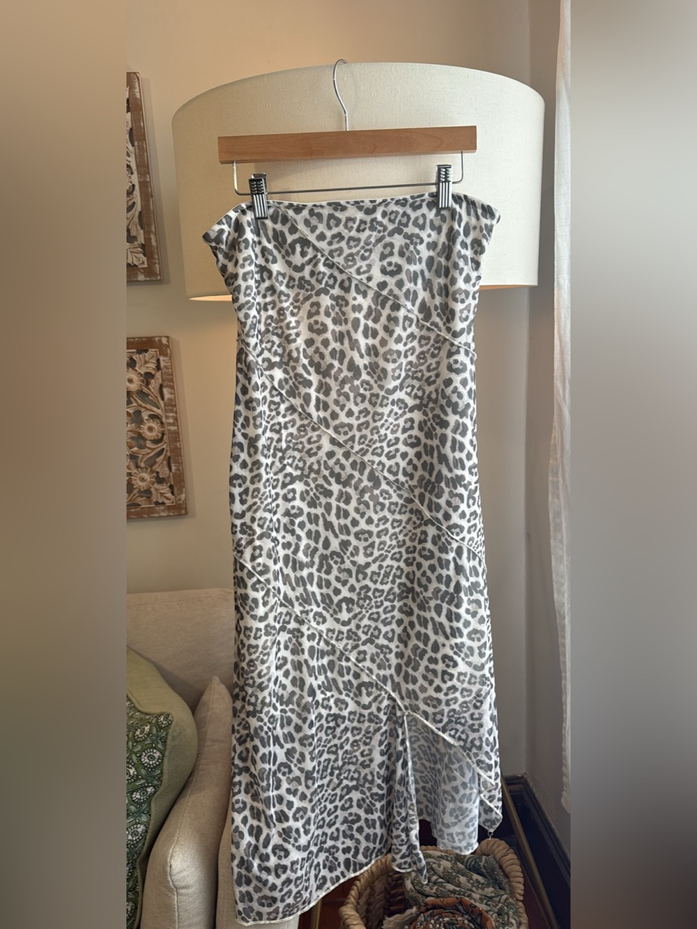 Altard State Leopard Print Slip Dress - Neutral Gray & White